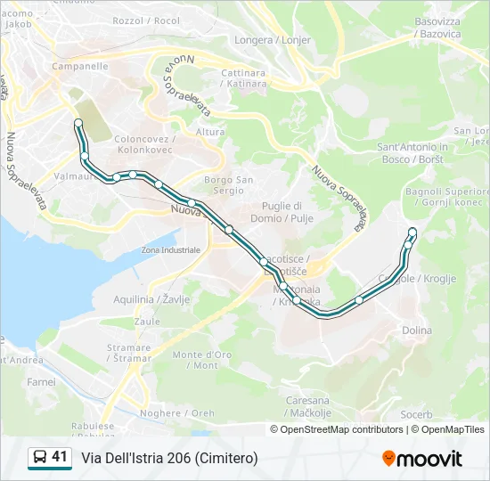 41 Bus Line Map