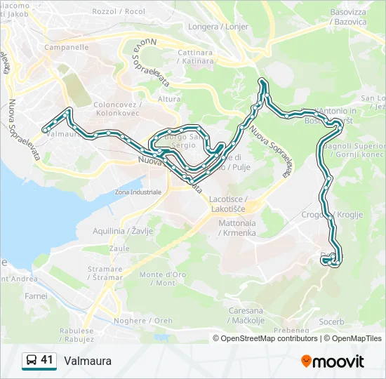 41 Bus Line Map