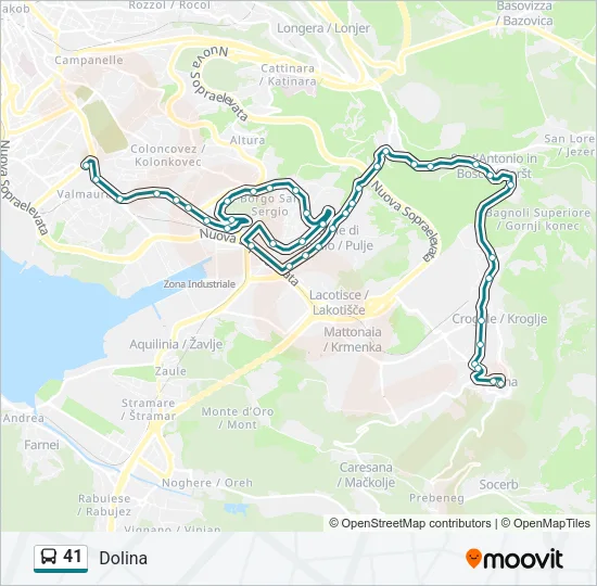 41 Bus Line Map