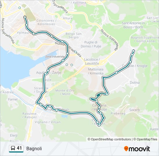 41 bus Line Map