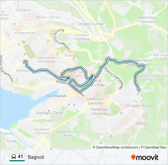 41 Bus Line Map