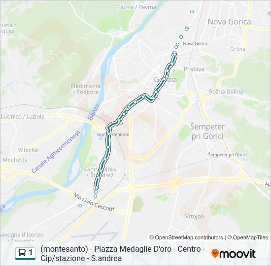1 Bus Line Map