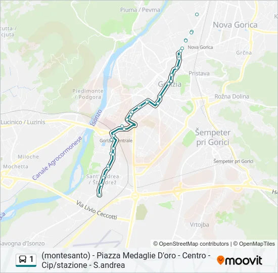 1 Bus Line Map