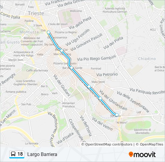 Bus Route From My Location 18 Route Schedules Stops Maps Largo Barriera Updated