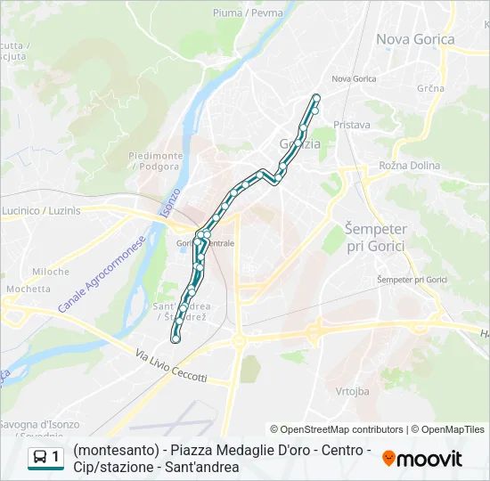 1 Bus Line Map