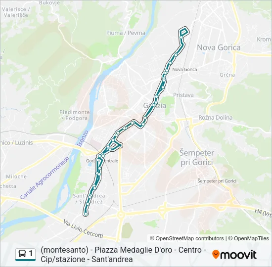 1 Bus Line Map