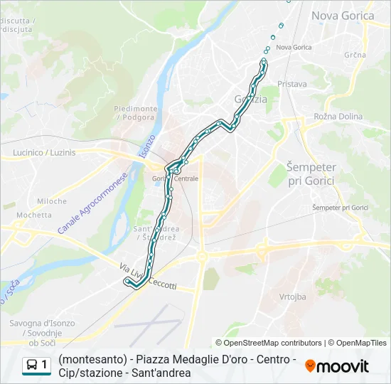 1 Bus Line Map