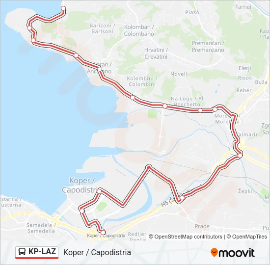 KP-LAZ Bus Line Map