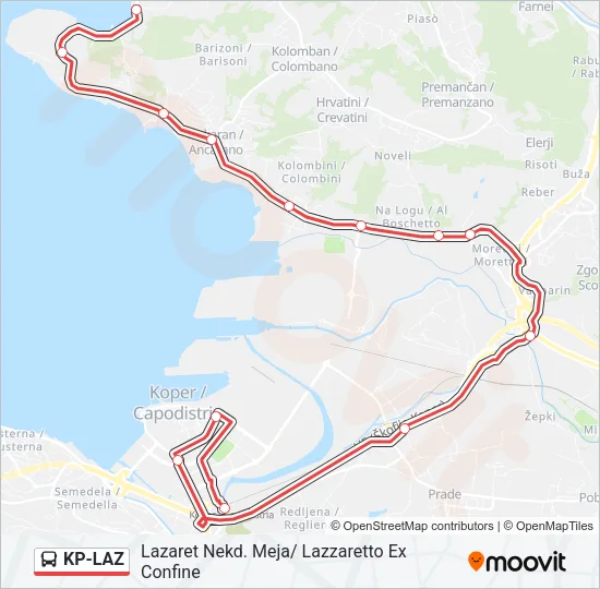 KP-LAZ Bus Line Map