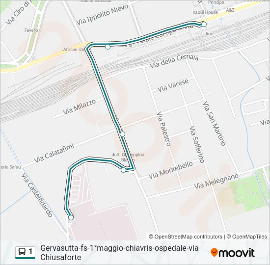 1 Bus Line Map