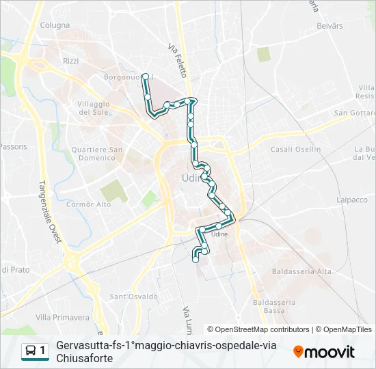 1 Bus Line Map