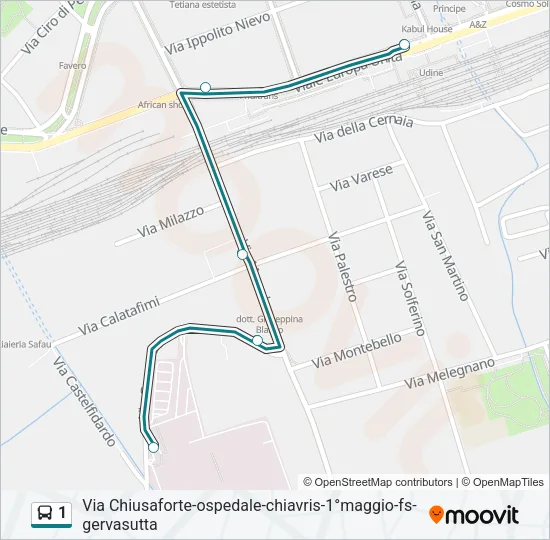 1 Bus Line Map