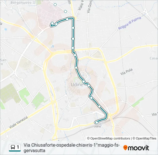 1 Bus Line Map