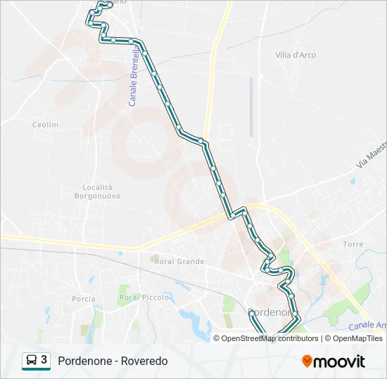 3 Bus Line Map