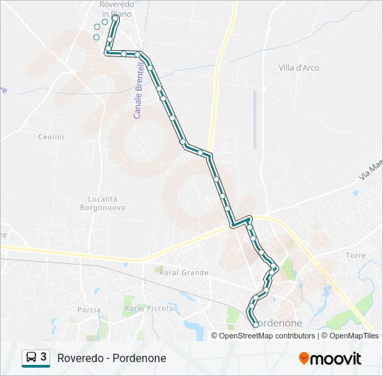 3 Bus Line Map