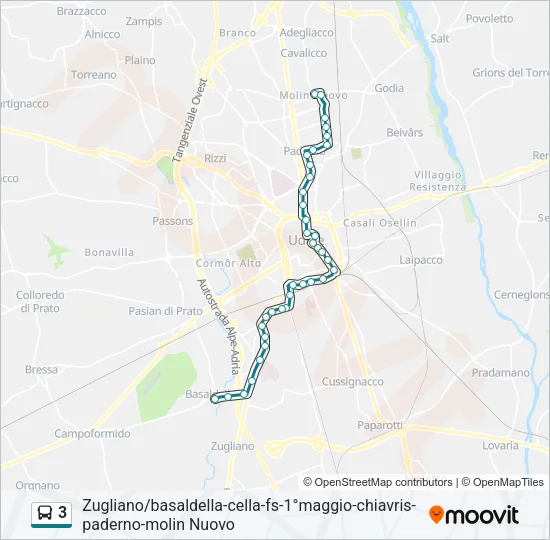 3 Bus Line Map