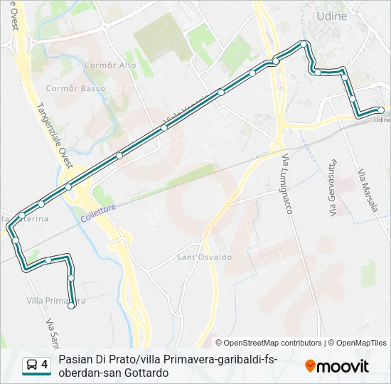Percorso linea bus 4