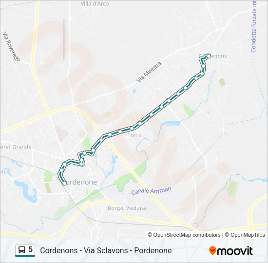 5 Bus Line Map