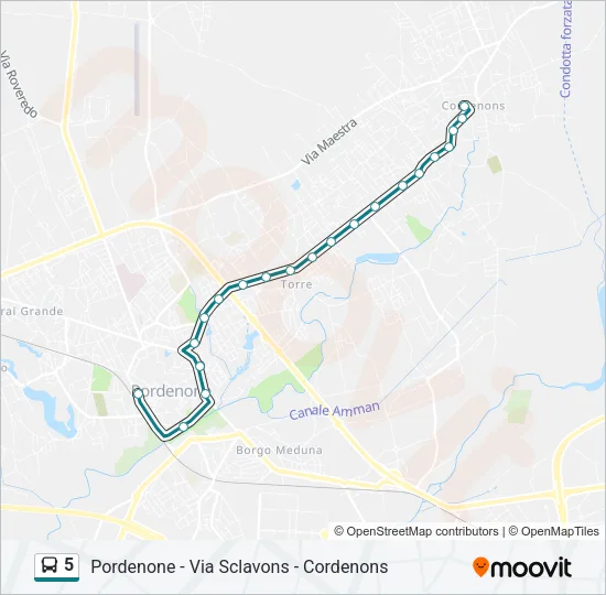 5 Bus Line Map