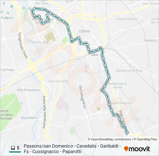 5 Bus Line Map