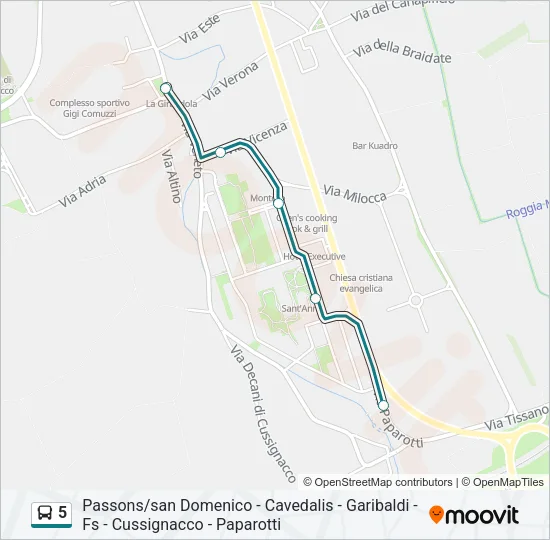 5 Bus Line Map