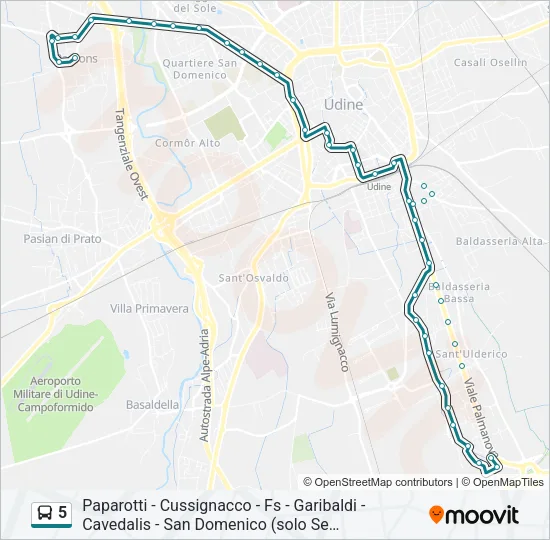 5 Bus Line Map