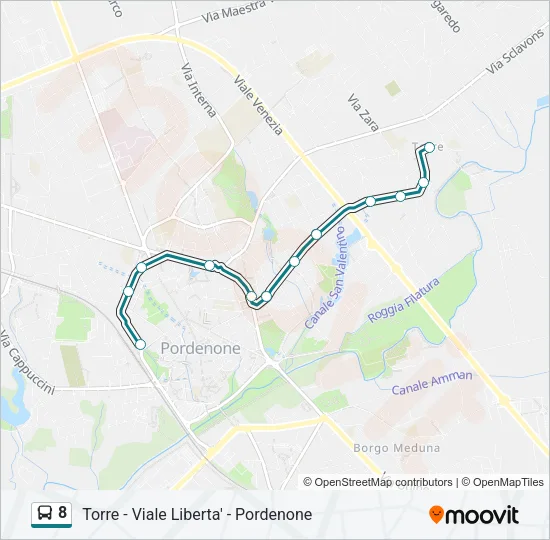 8 Bus Line Map