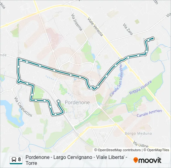 8 Bus Line Map