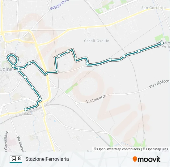 8 Bus Line Map