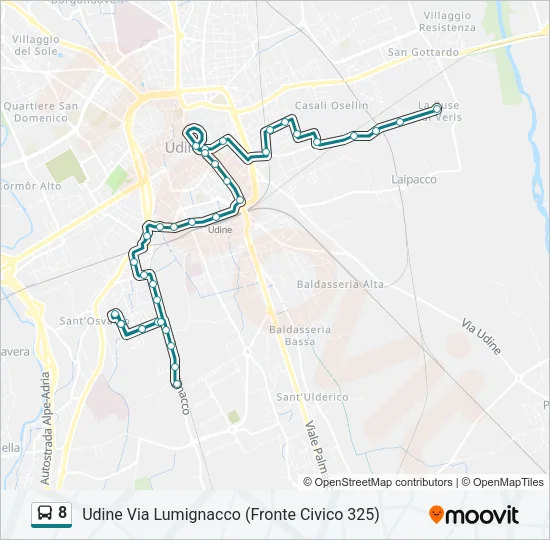 8 Bus Line Map