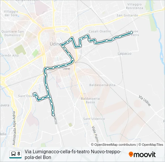 8 Bus Line Map