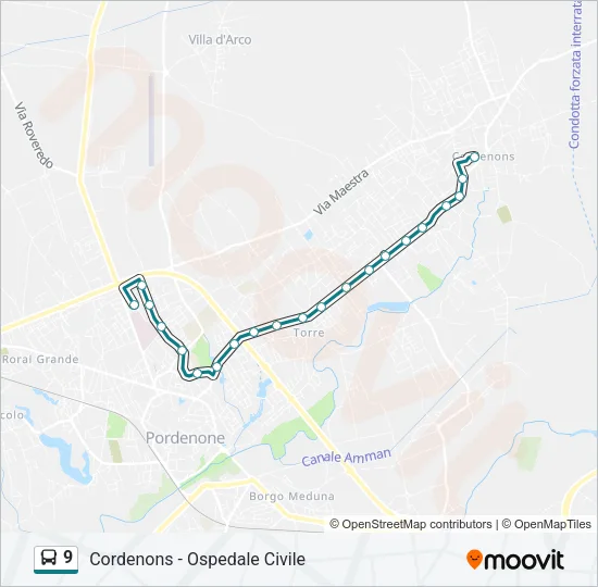9 Bus Line Map