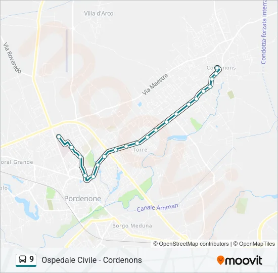 9 Bus Line Map