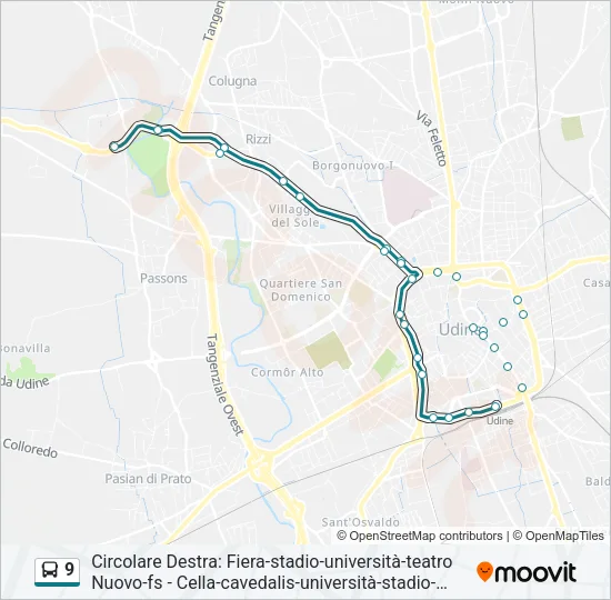 9 Bus Line Map