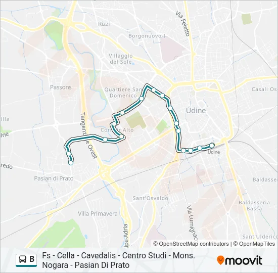 B Bus Line Map