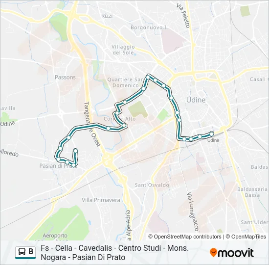 B Bus Line Map