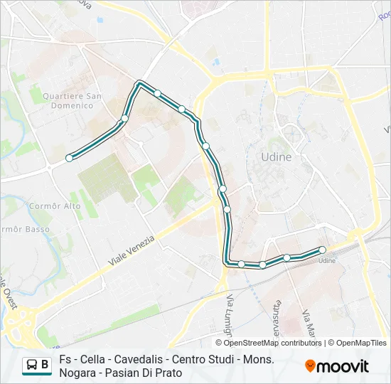 B Bus Line Map