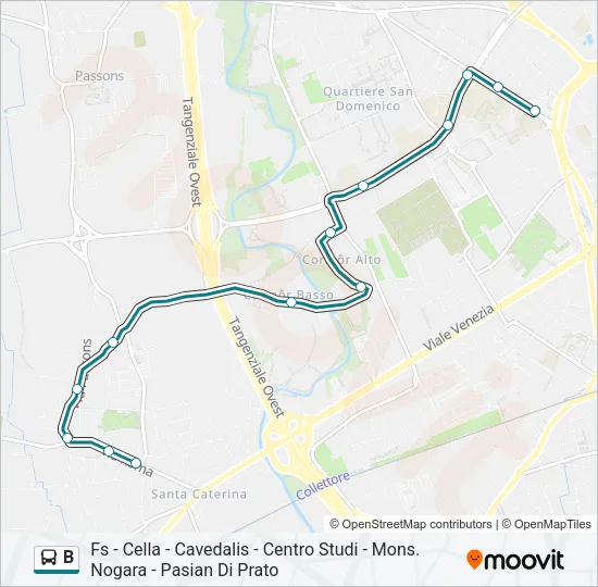 B Bus Line Map