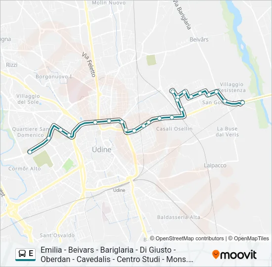 E Bus Line Map