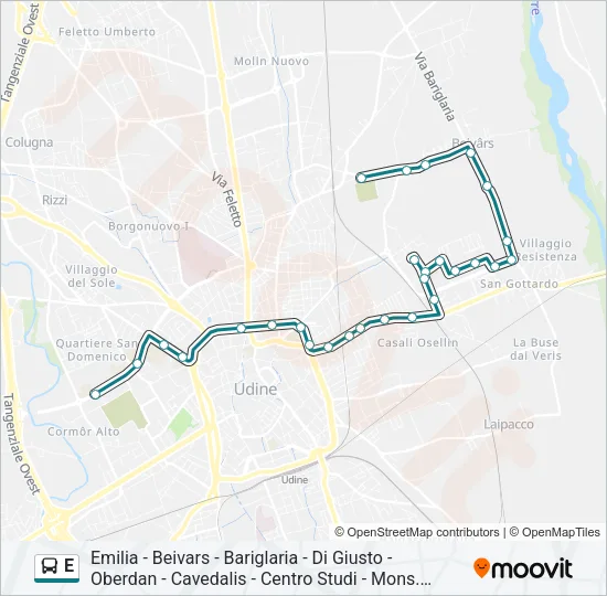 E Bus Line Map