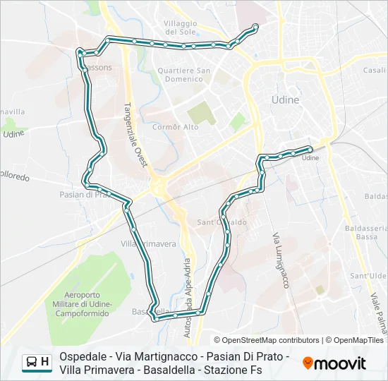 H Bus Line Map