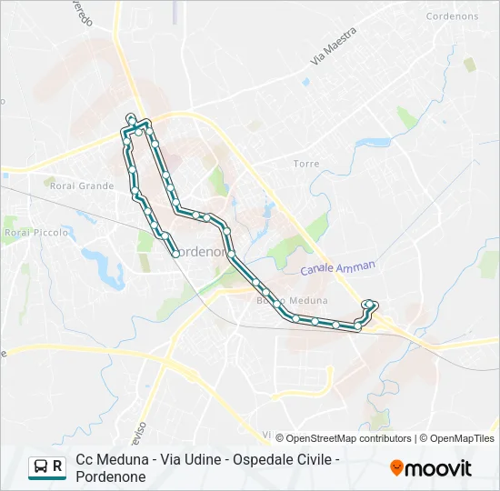 R Bus Line Map