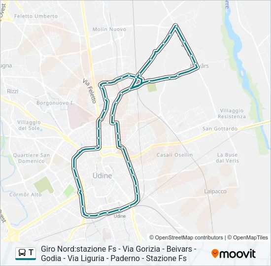 T Bus Line Map