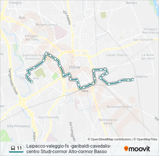 11 Bus Line Map