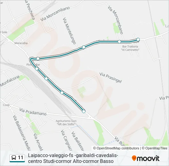 11 Bus Line Map