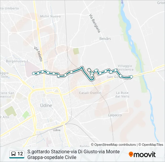 12 Bus Line Map