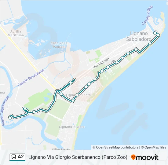 A2 Bus Line Map
