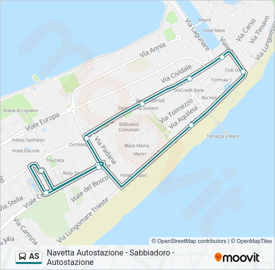 AS Bus Line Map