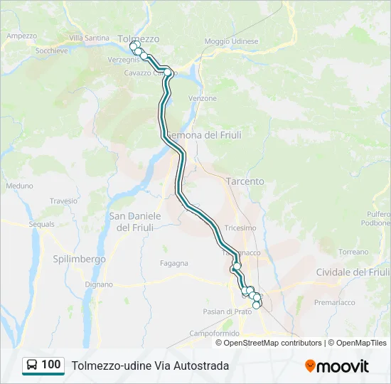 100 Bus Line Map