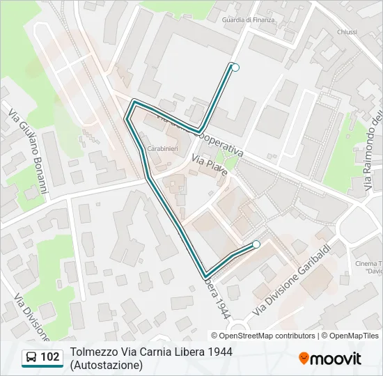 102 Bus Line Map
